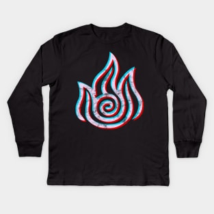 Avatar the Last Airbender Fire Nation Symbol 3D Kids Long Sleeve T-Shirt